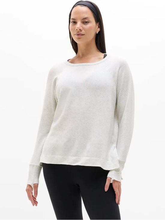 Athleta Tops - NWT ATHLETA Coaster Luxe Relaunch Sweatshirt 3X Light Gray Heather Pullover